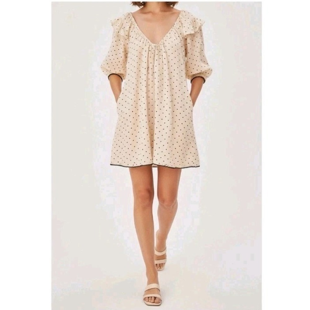 For Love & Lemons Eden Mini Dress Womens S Velvet Hearts Twee Lined Boho